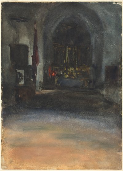 Spaanse kerkinterieur, ca. 1880 door John Singer Sargent